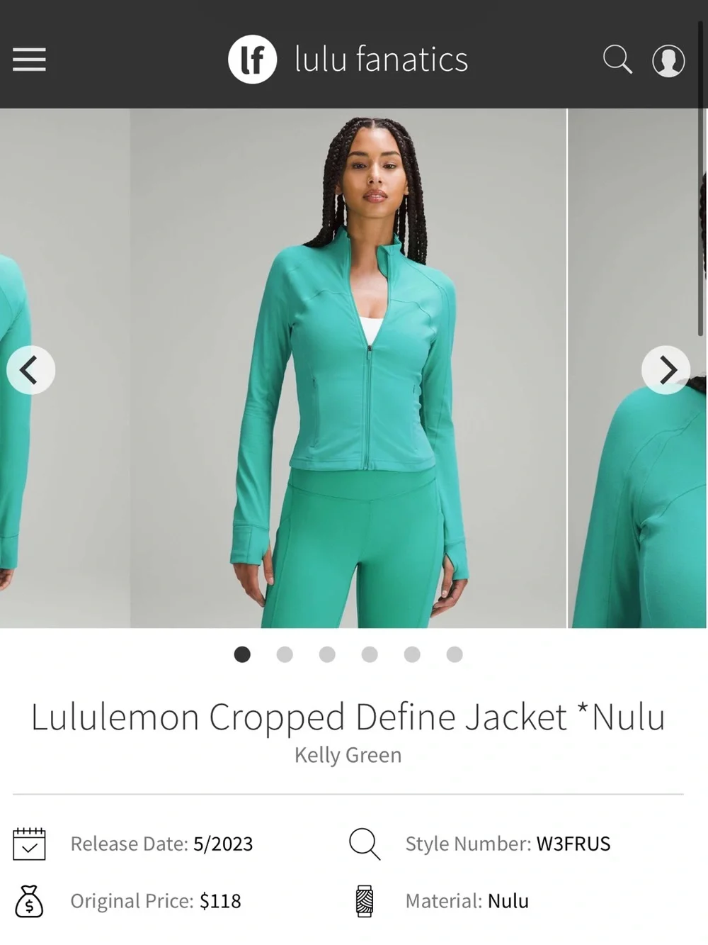 Lululemon Define Cropped Jacket